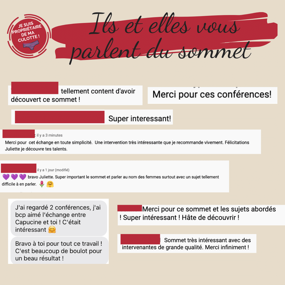 témoignages commentaires - conférences - féminin